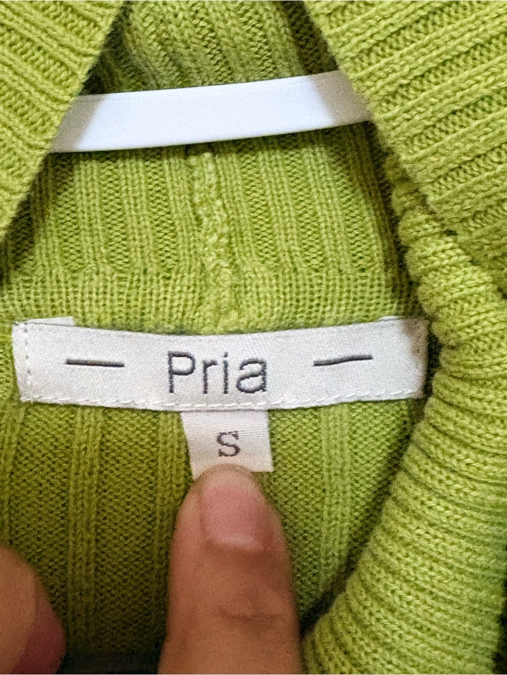 Bright Green Ribbed Cowl-Neck Sweater - Picture 7 of 8